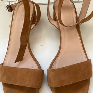 J. Crew camel colored short heel sandals